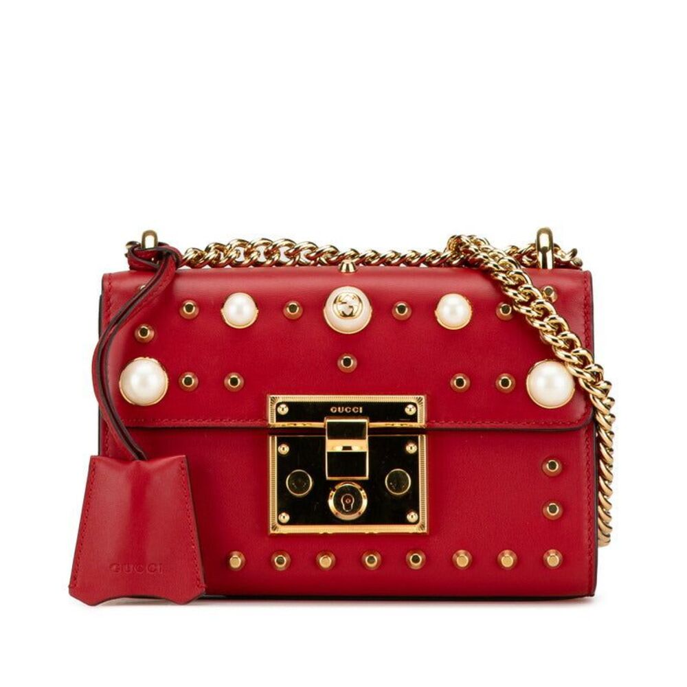 Gucci Padlock Studs Chain Shoulder Bag